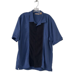 The Havana Co. Blue Black Short Sleeve Button-Up Shirt Men’s L